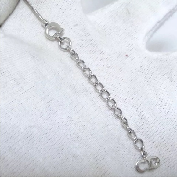 CHRISTIAN DIOR Green Heart Logo CD Silver Bracelet - Picture 12 of 12